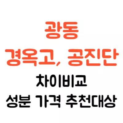 광동 경옥고, 공진단 차이비교, 성분 가격 추천대상
