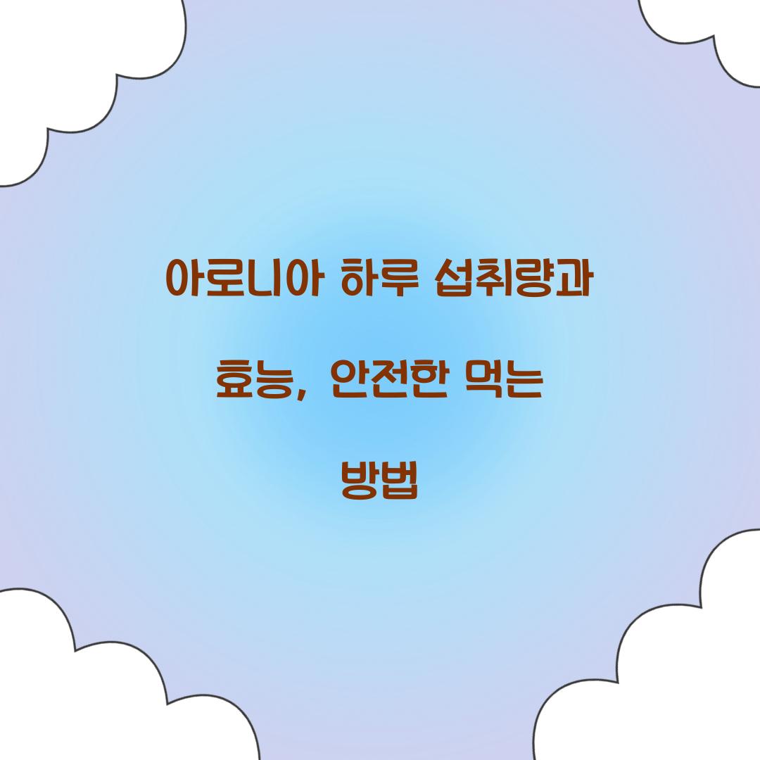 아로니아 하루 섭취량
