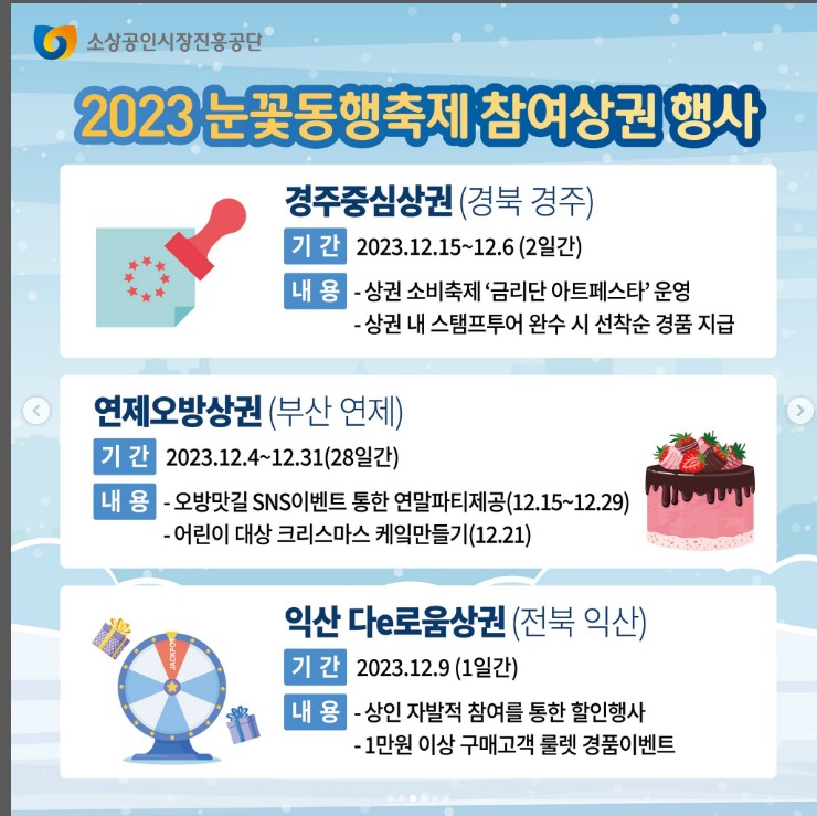  2023 눈꽃 동행축제 참여상권 행사