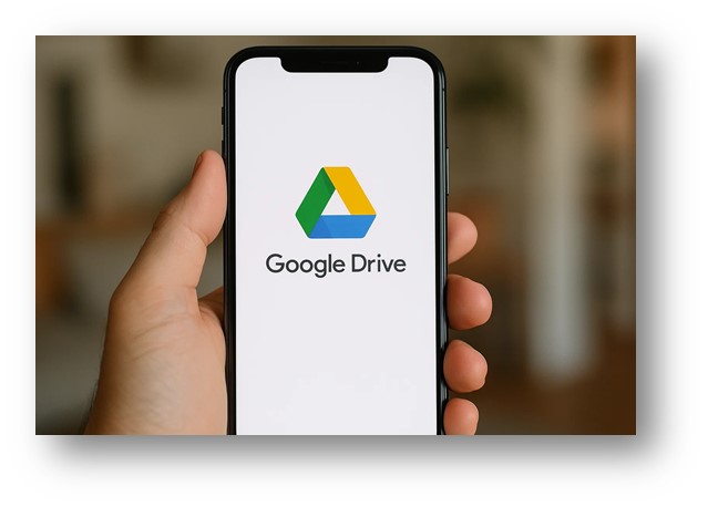 자신의 구글 어카운트와 연결되어 있는 구글 드라이브를 스마트폰에서 실행시키는 화면