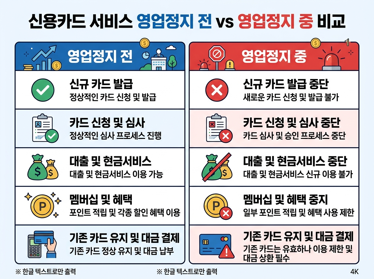 영업정지 전후 롯데카드 서비스 비교