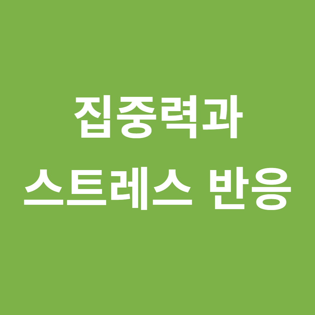 집중력과 스트레스 반응