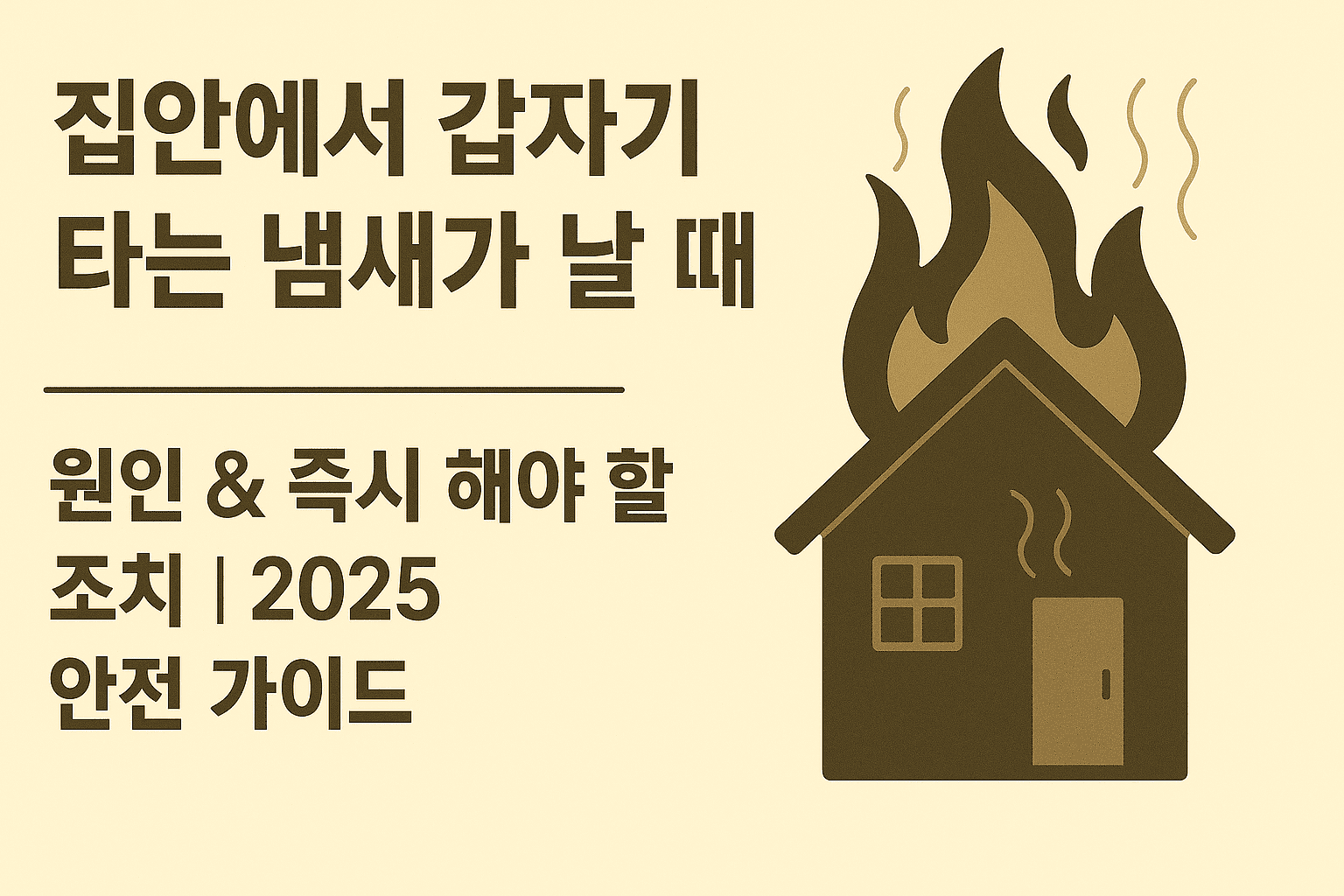 집안에서 갑자기 타는 냄새가 날 때 원인 & 즉시 해야 할 조치 ❘ 2025 안전 가이드