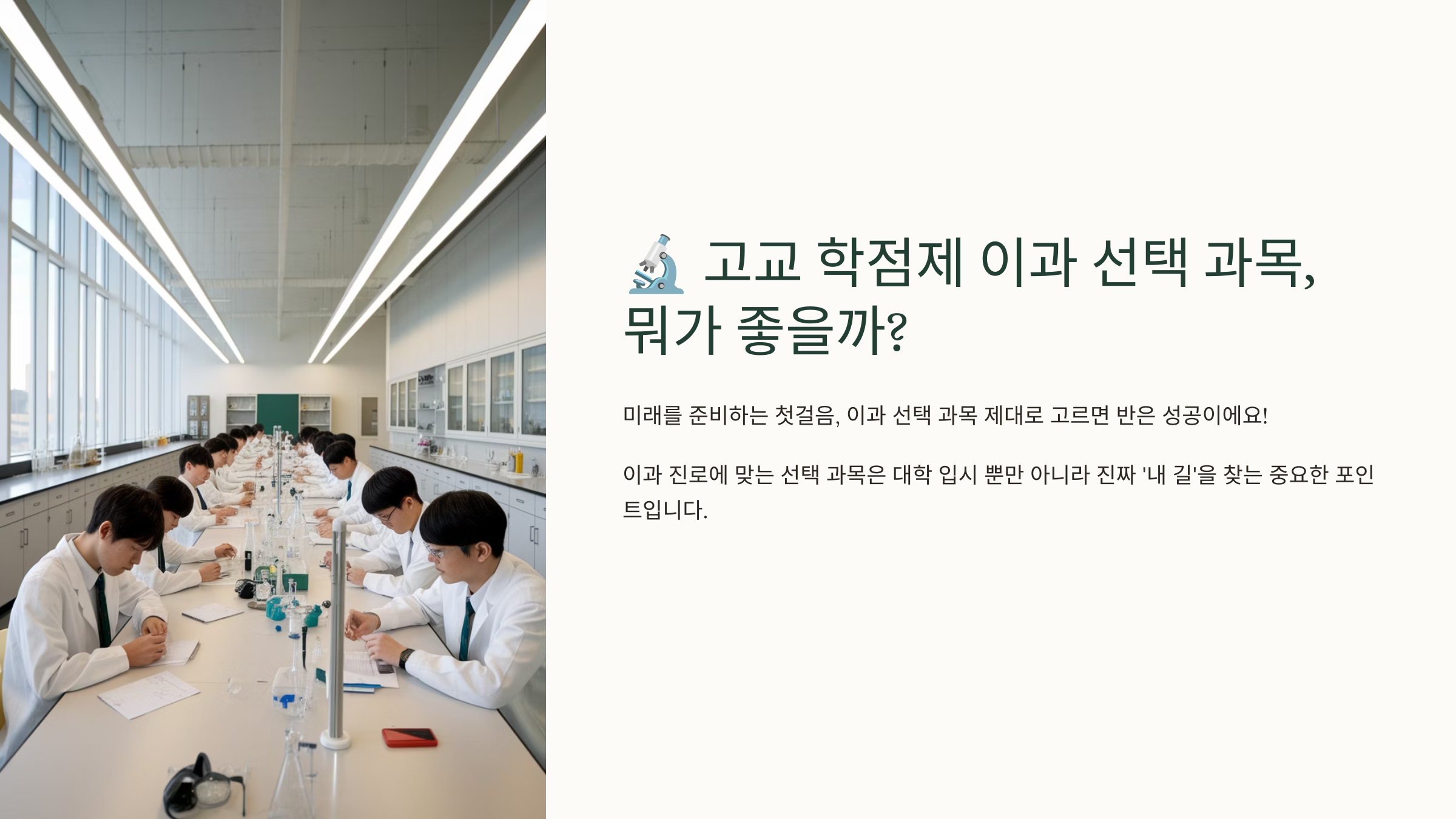 이과 선택 과목 선정