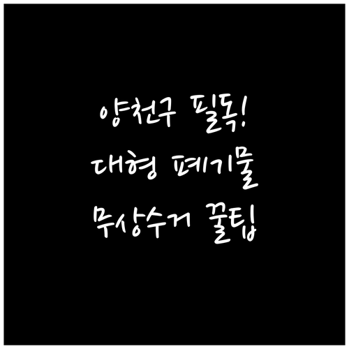 양천구 대형 폐기물 배출 방법 및 폐..