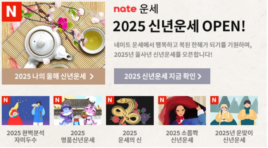 네이트운세 메인화면