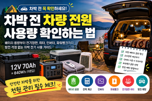 차박 전 차량 전원 사용량 확인 방법