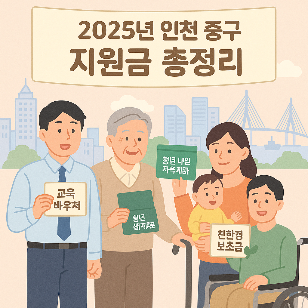 2025년 인천광역시 중구 지원금 신청 방법 및 금액 총정리