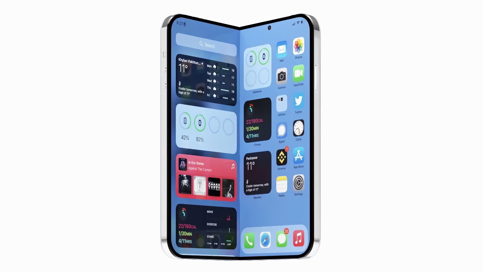 폴더블 아이폰의 예상 렌더링