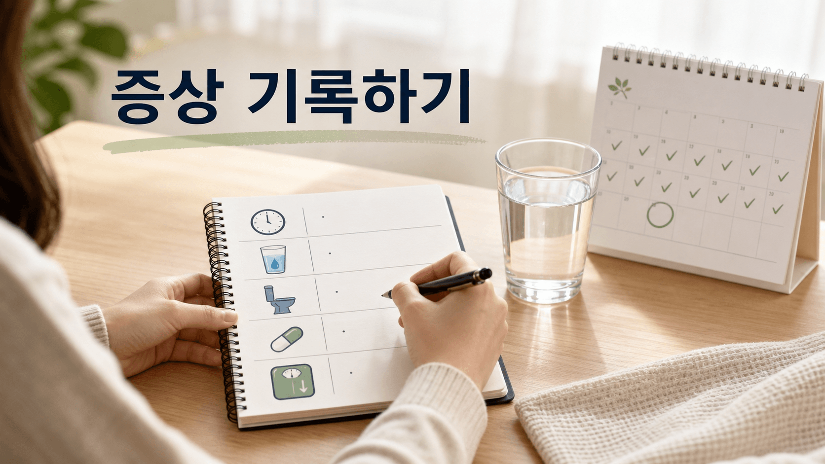 입마름 갈증 소변 횟수 증상 기록 노트