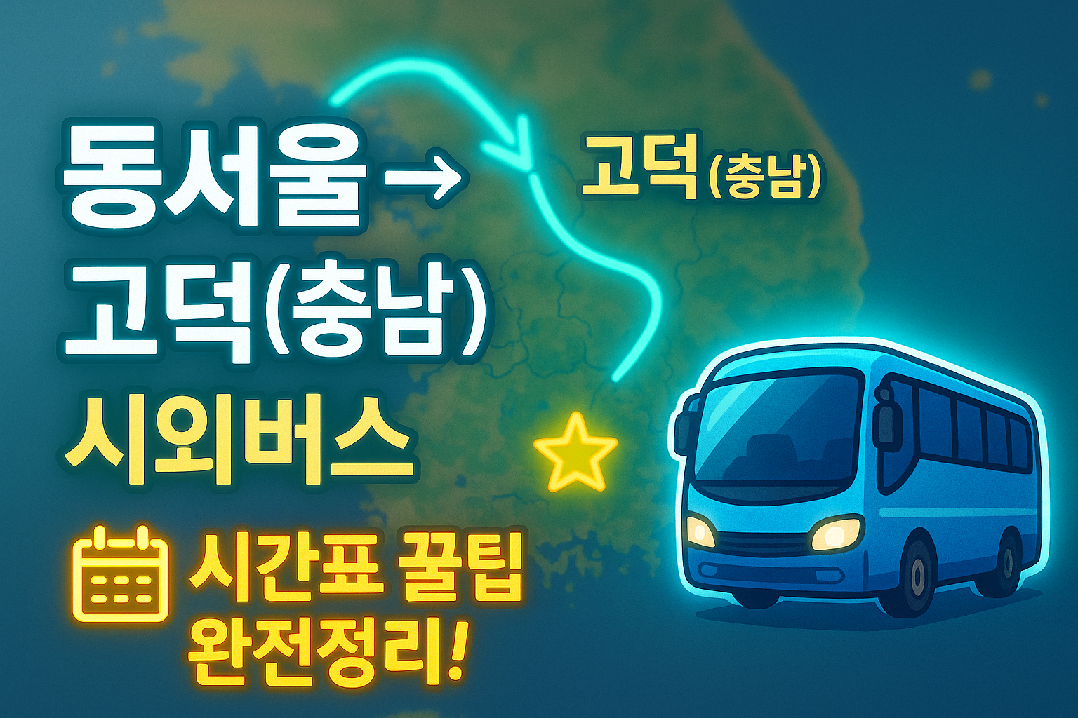 동서울터미널 &rarr; 고덕(충남) 시외버스 노선 시간표 꿀팁