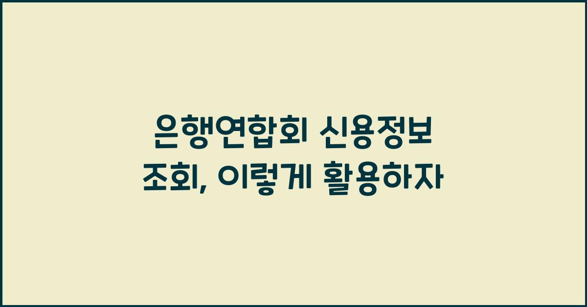 은행연합회 신용정보 조회