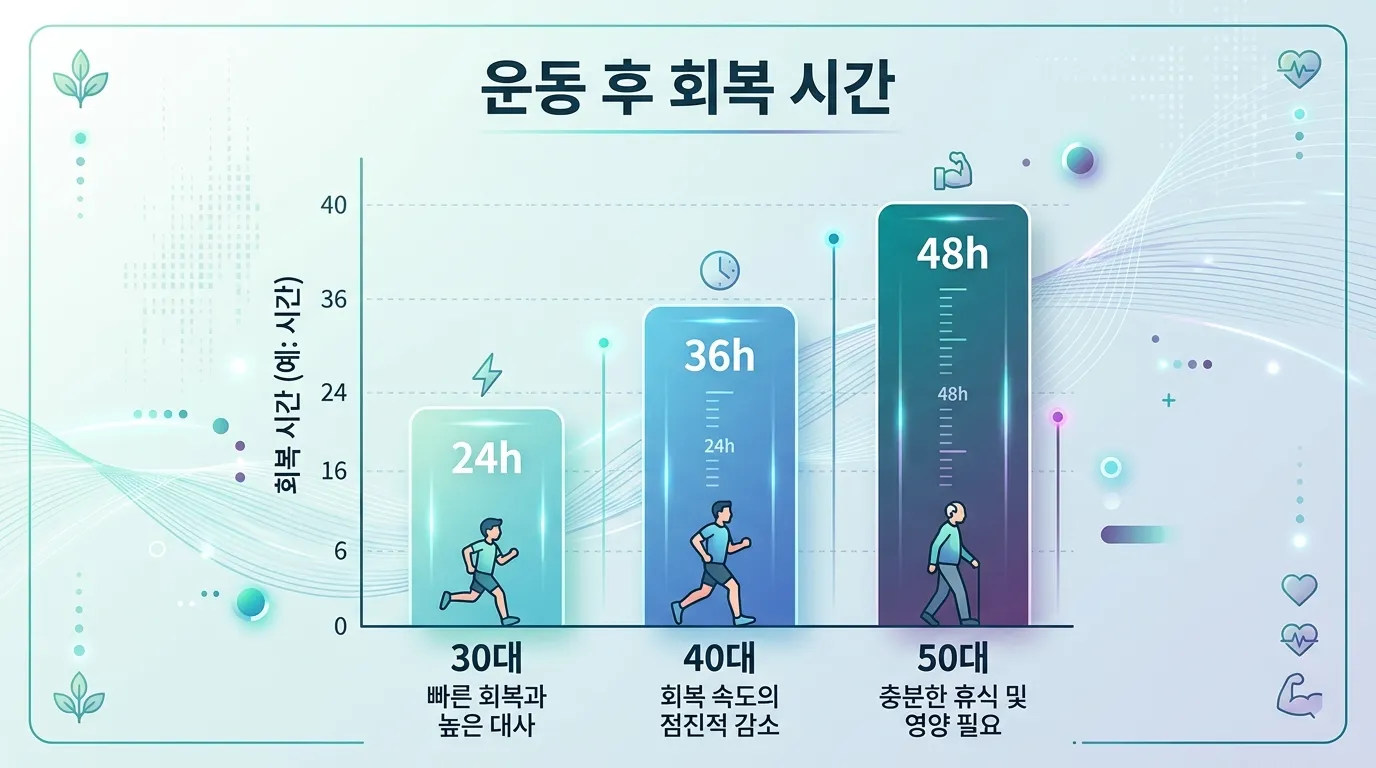 연령대별 운동 후 회복 시간 비교 그래프