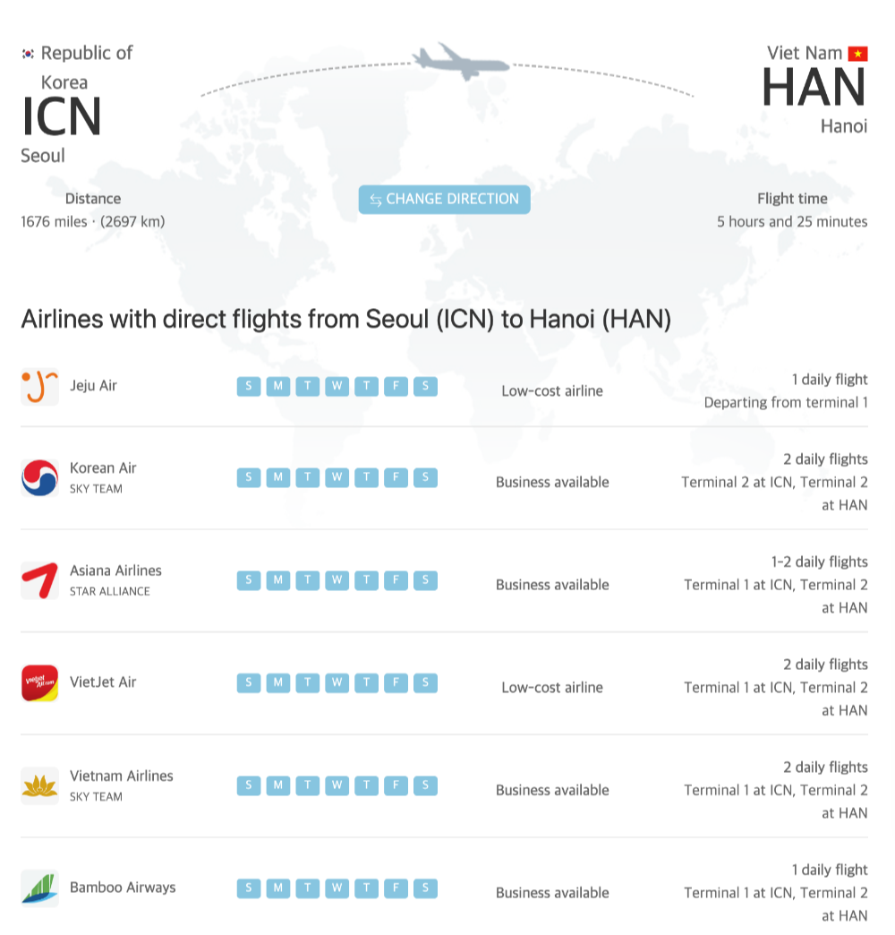 인천-하노이 노선