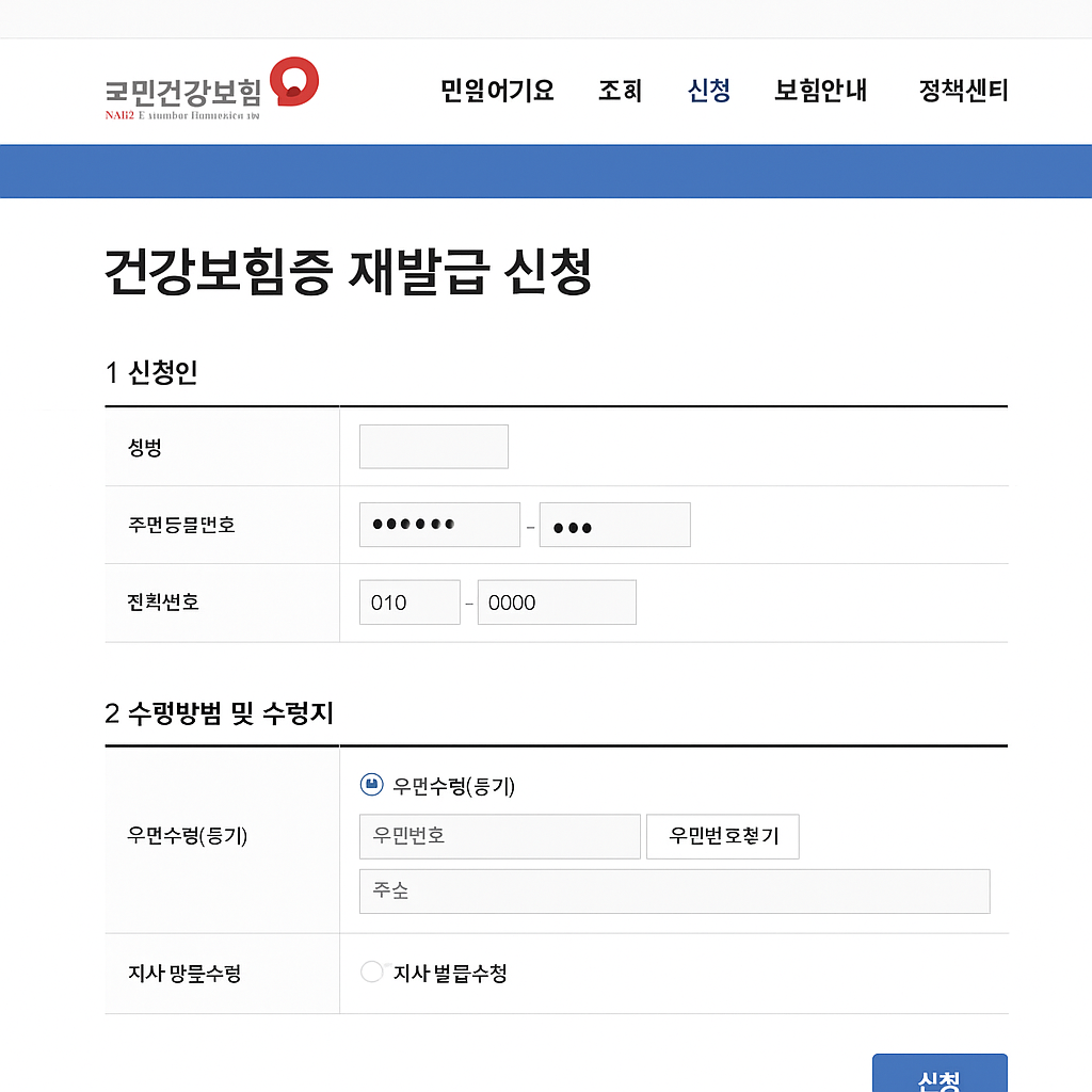 건강보험증 재발급