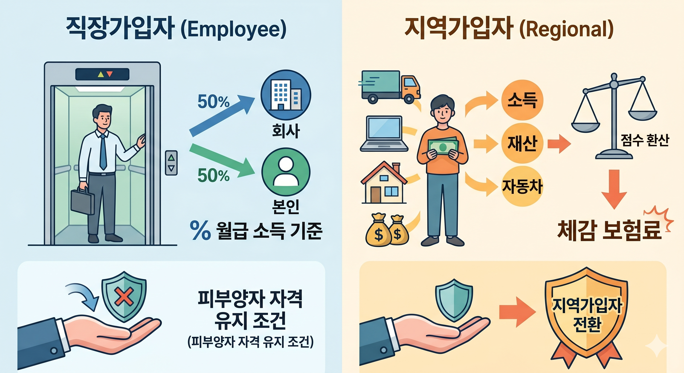 직장가입자 vs 지역가입자, 무엇이 다를까?