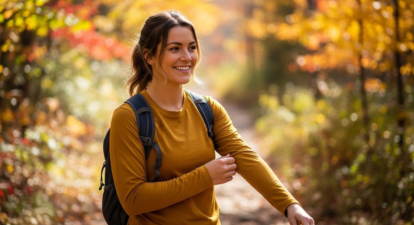 가을 등산 티셔츠