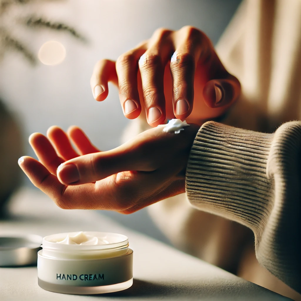 피부 보습제를 바르는 모습