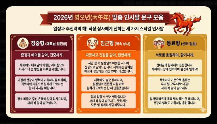 직장 상사 새해인사말 2026 실수 안 하는 완벽 가이드