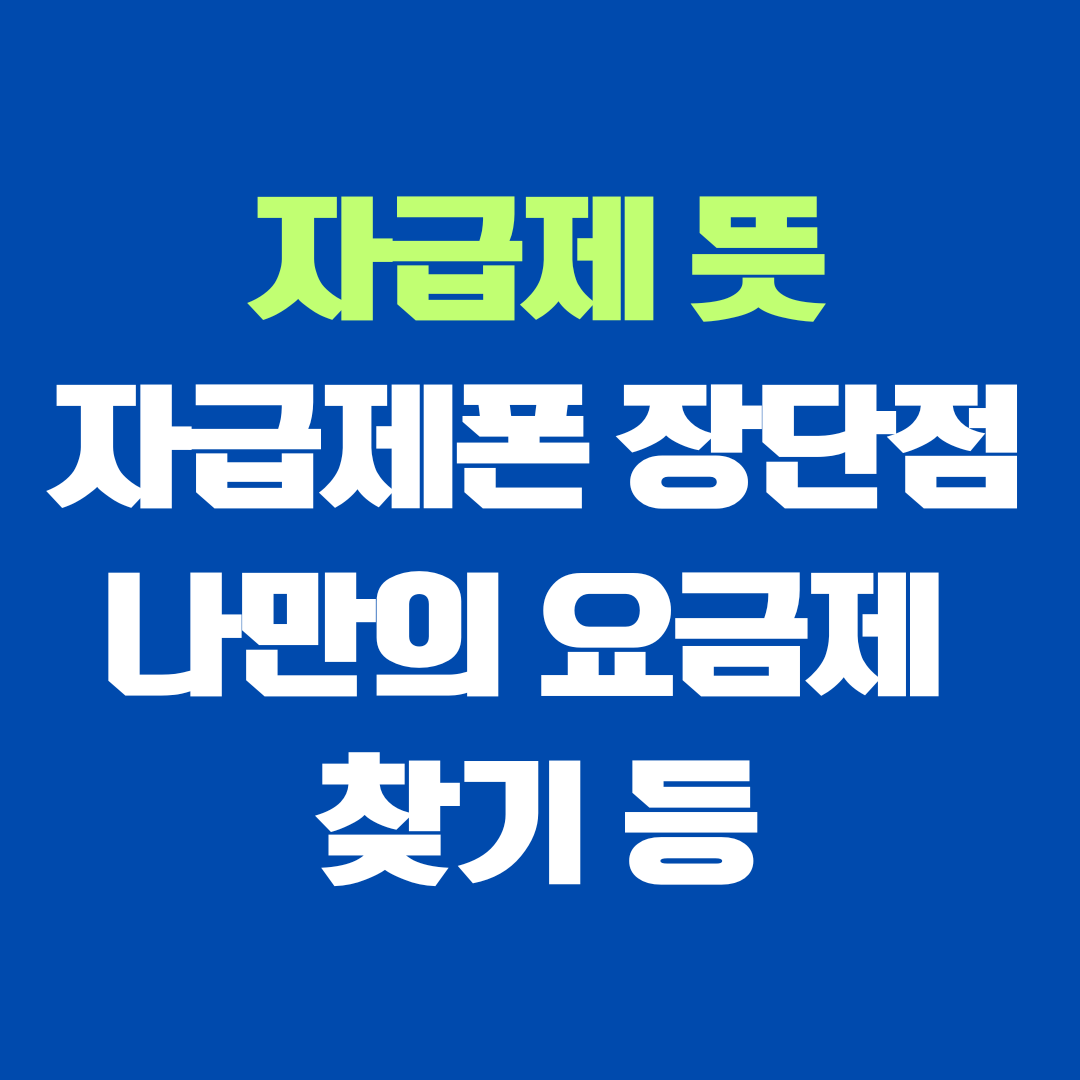 자급제 뜻, 자급제폰 장단점 나만의 요금제 찾기