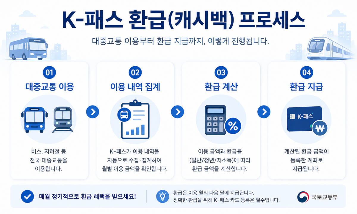 K패스 교통비 환급 과정 안내