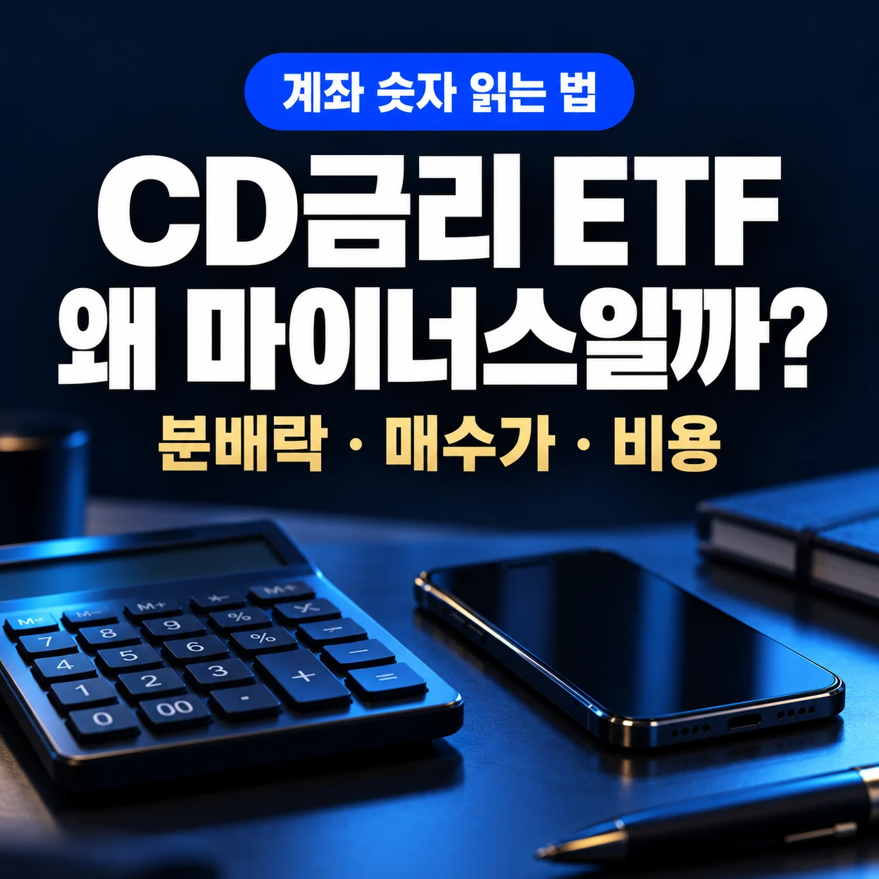 CD금리 ETF의 마이너스 원인을 분배락·매수가·비용으로 구분하는 표지