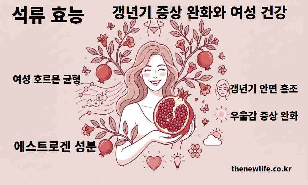 석류 효능 갱년기 증상 완화 여성 건강
