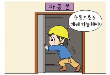 산업안전보건기준에 관한 규칙 제12조 동력으로 작동되는 문의 설치 조건