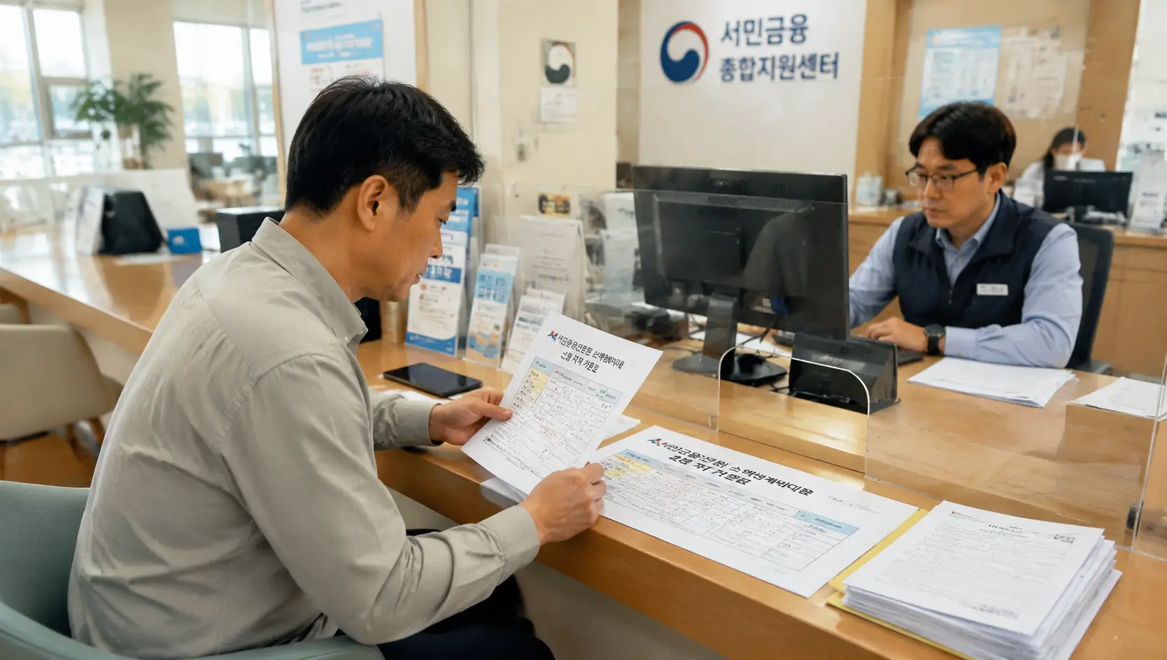 100만원 대출 자격 조건과 서민금융 취약계층 소액생계비대출 신청 요건을 공인 전산망으로 검토하는 차주