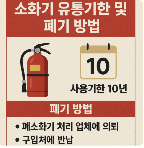 소화기 유통기한 및 폐기 방법 관련 사진