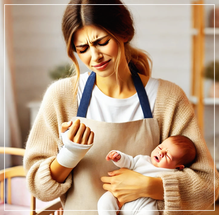 주부들이 많이 겪는출산 후 손목 통증원인,증상완화와 해결방법에 대한 사진