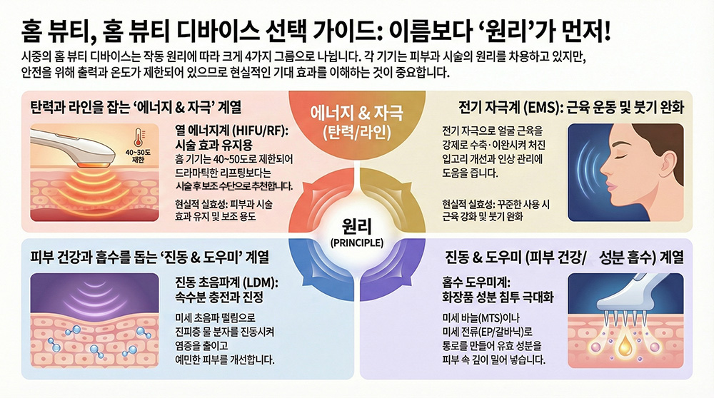 뷰티 디바이스, 홈 디바이스, 뷰티 디바이스 종류, 뷰티 디바이스 원리