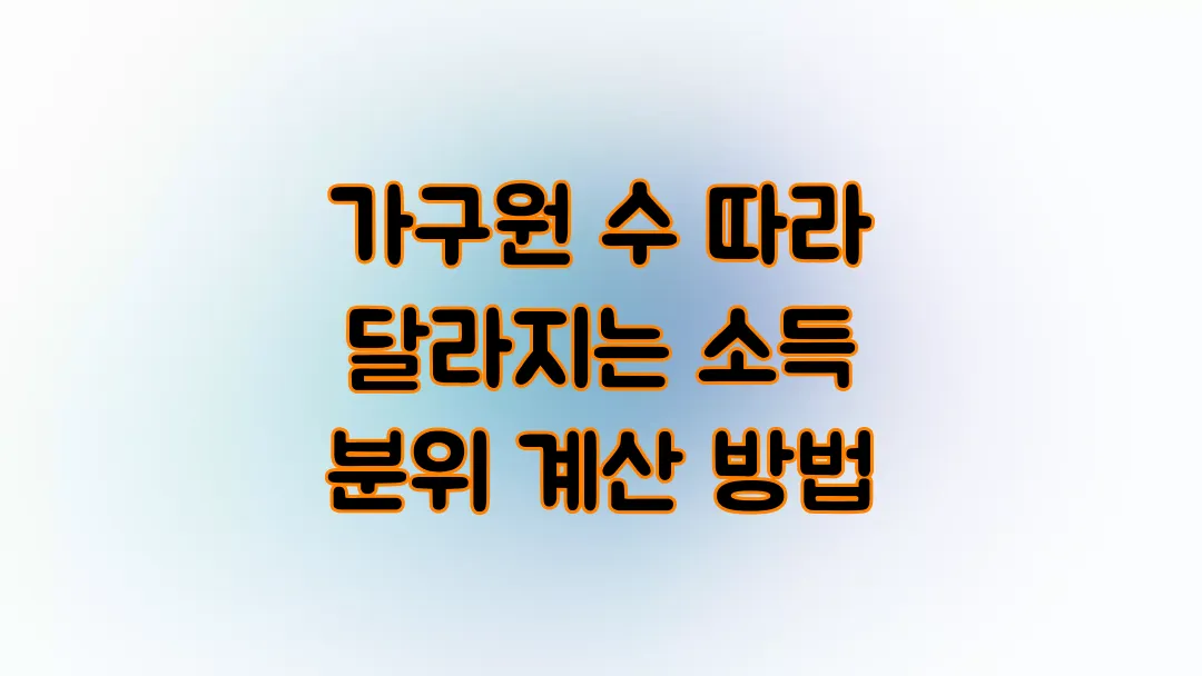 가구원 수 따라 달라지는 소득 분위 계산 방법