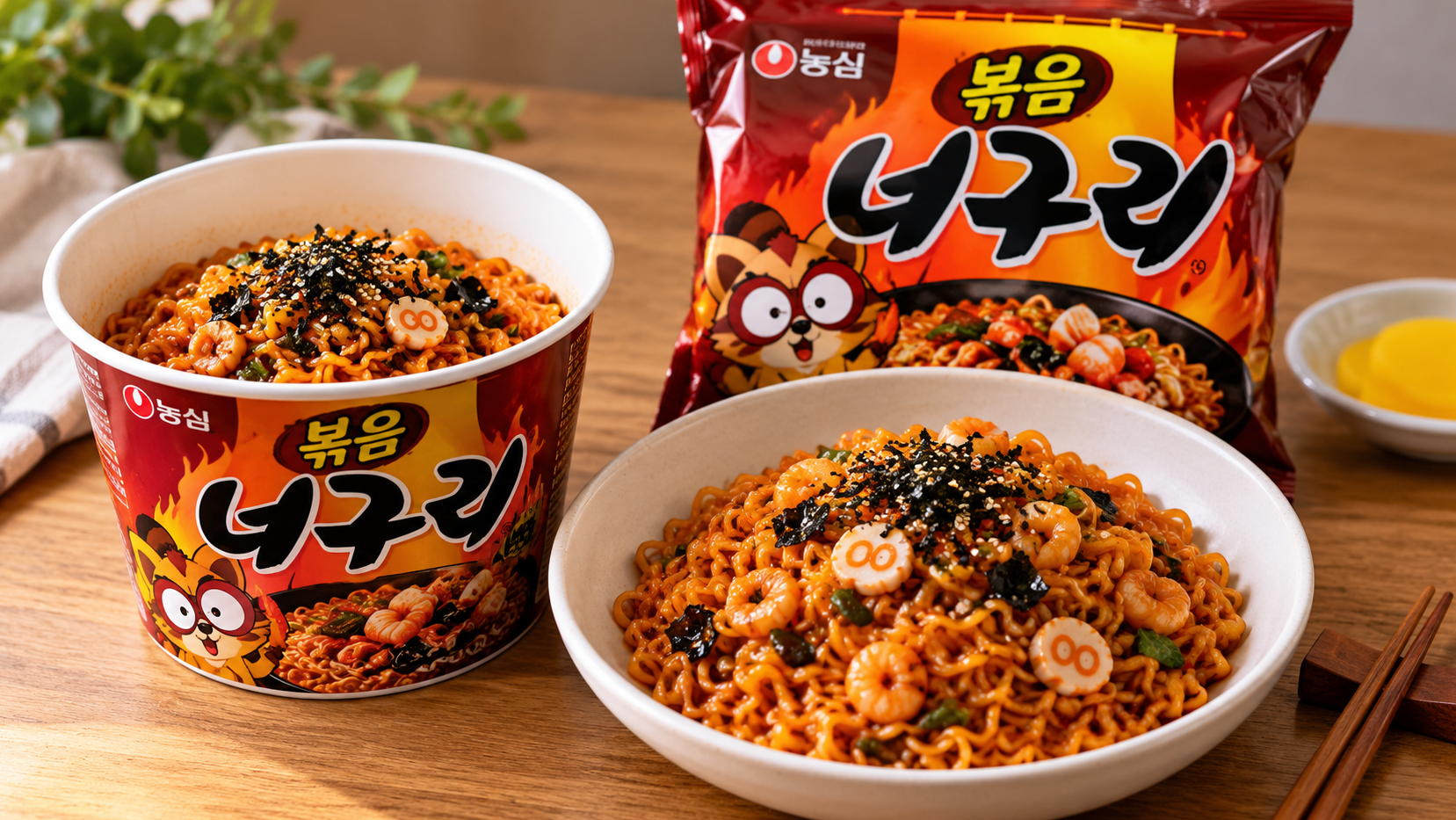 봉지vs컵 볶음너구리 한정판, 뭐가 더 맛있을까?