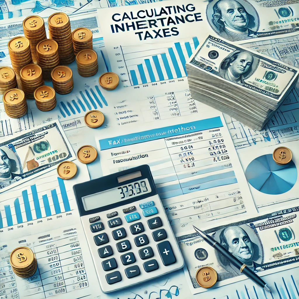 상속세 계산 방법을 설명하는 재무 그래프와 차트