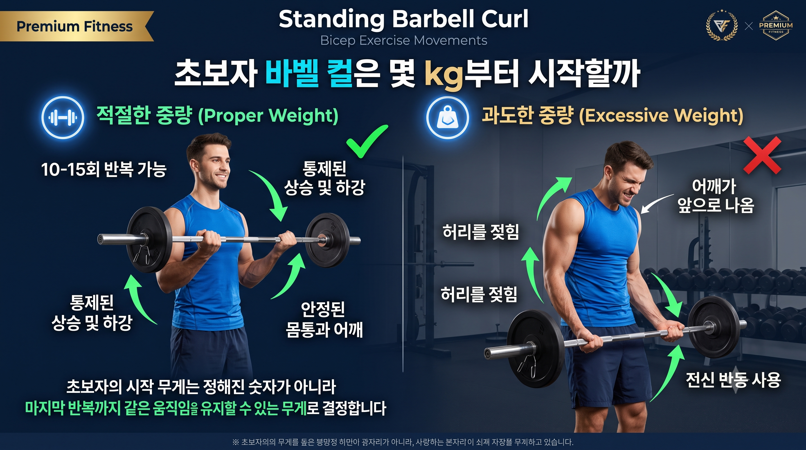 초보자 바벨 컬은 몇 kg부터 시작할까
