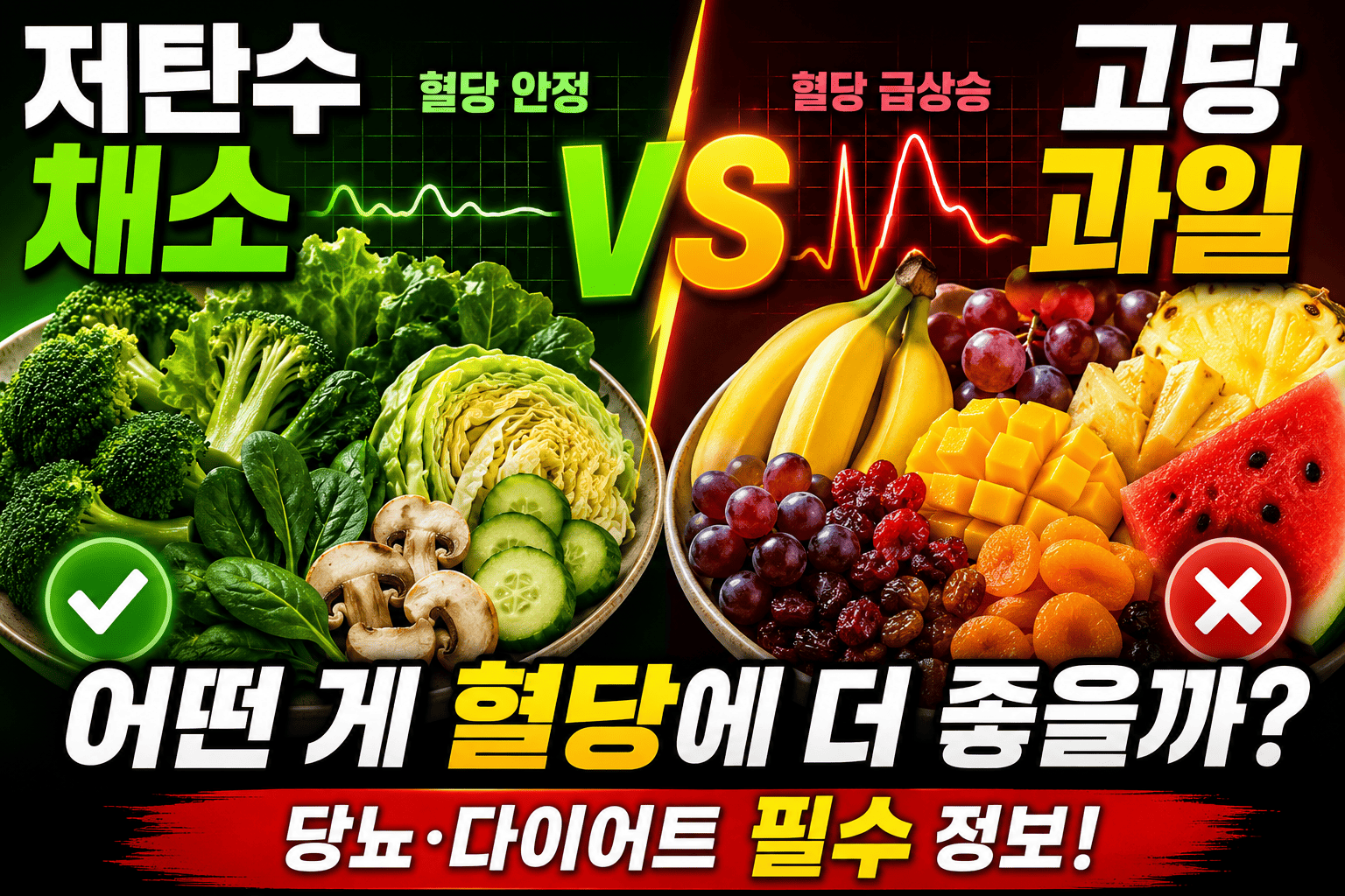저탄수 채소와 고당과일 차이점