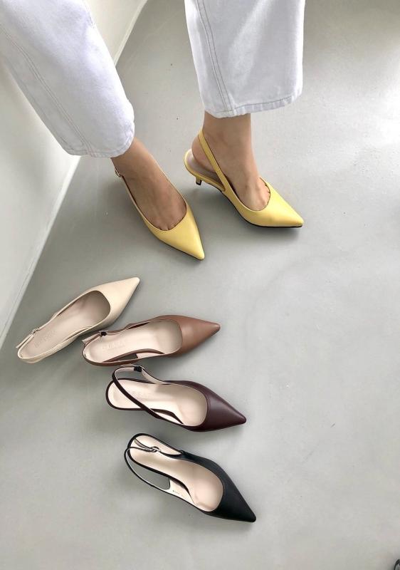 트루 미들굽 스틸레토 슬링백 여성 구두