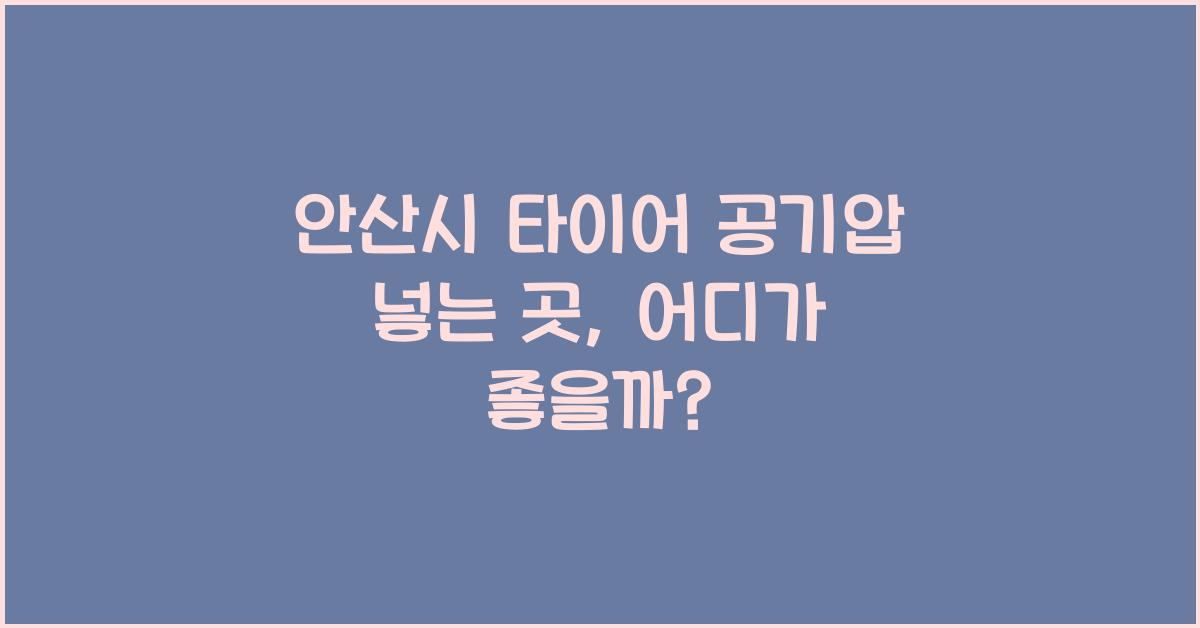 안산시 타이어 공기압 넣는 곳