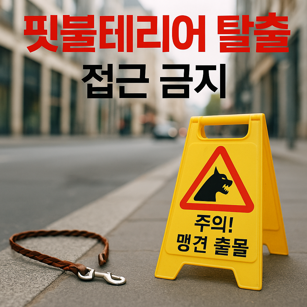 “대전 대덕구 핏불테리어 탈출 – 맹견 주의 및 신고 안내 인포그래픽”
