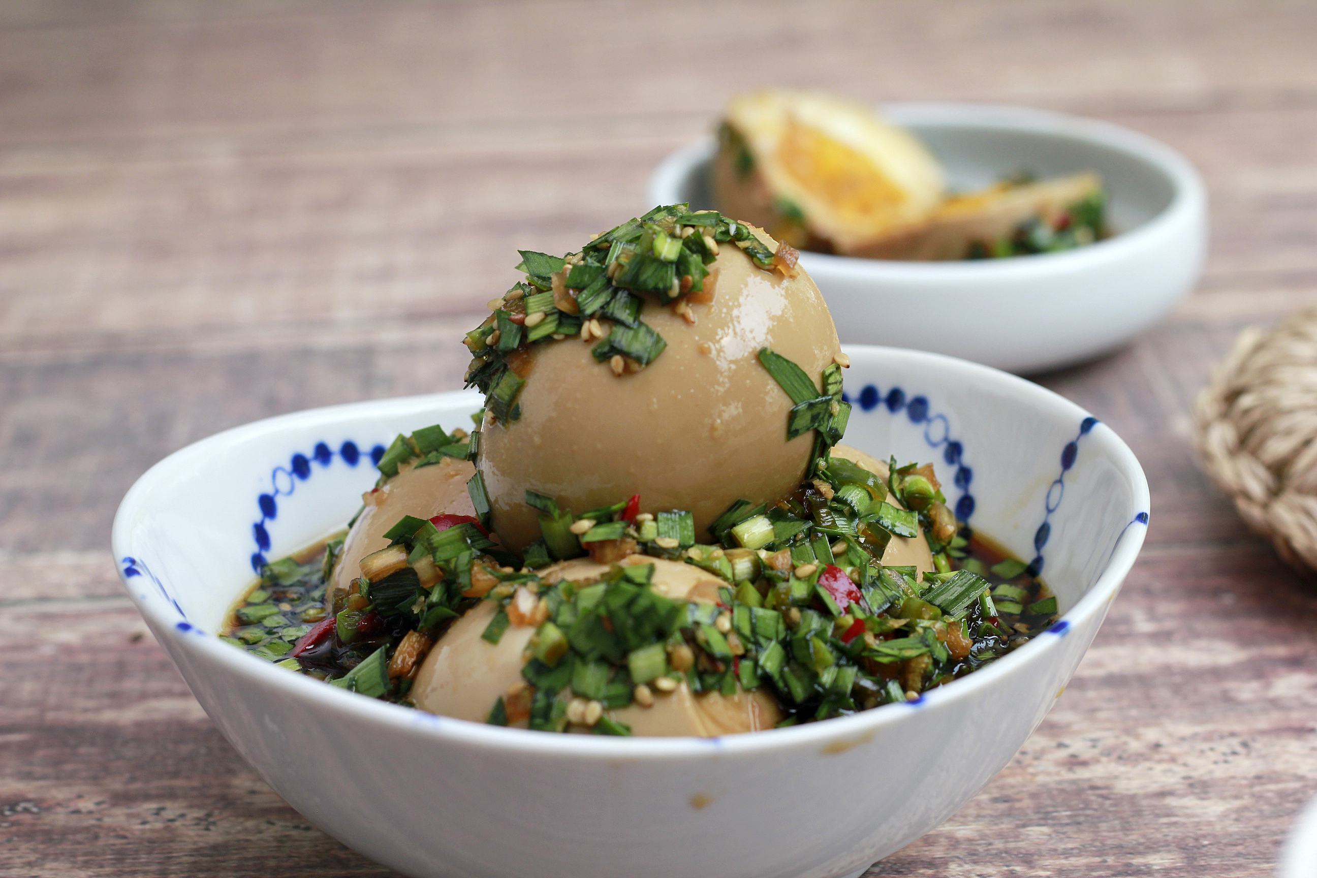 계란장조림-반숙계란부추짜박이