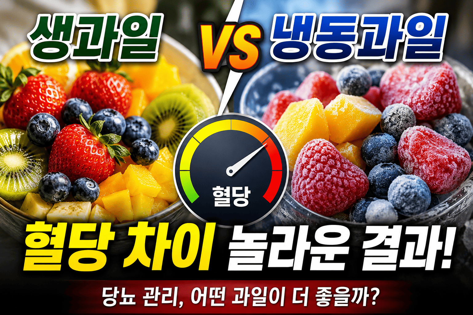 생과일 냉동과일 혈당차이 분석