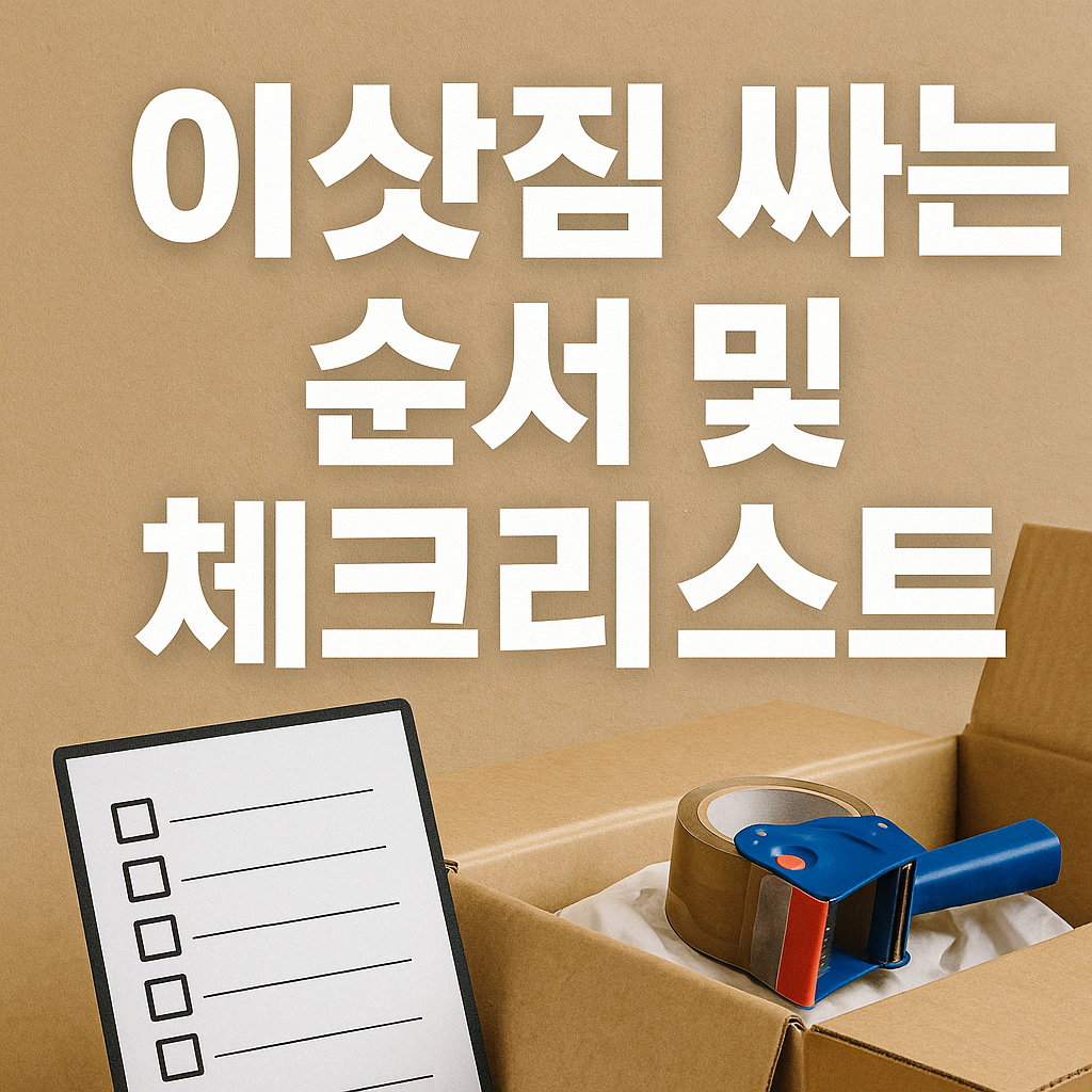 이삿짐 싸는 순서 및 체크리스트
