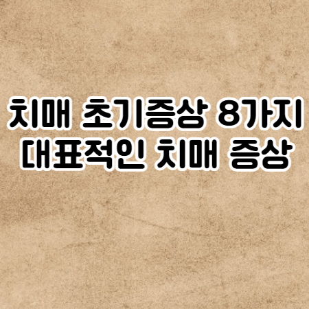 치매 초기증상 8가지 (대표적인 치매의 증상)