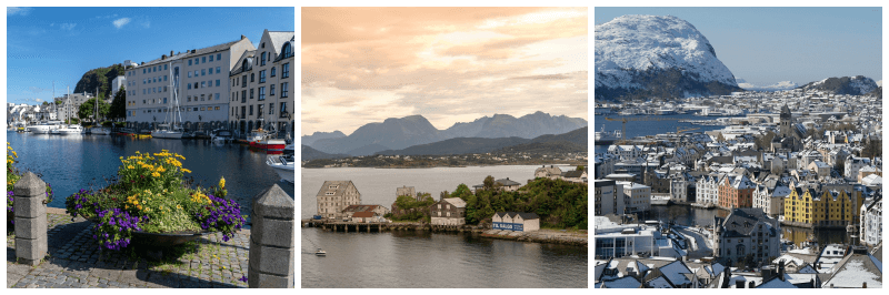 올레순 풍경 사진 3개