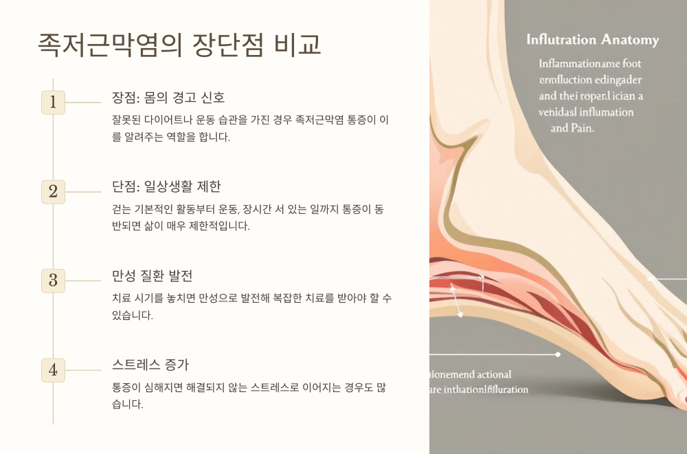 족저근막염의 명확한 장점과 단점 비교