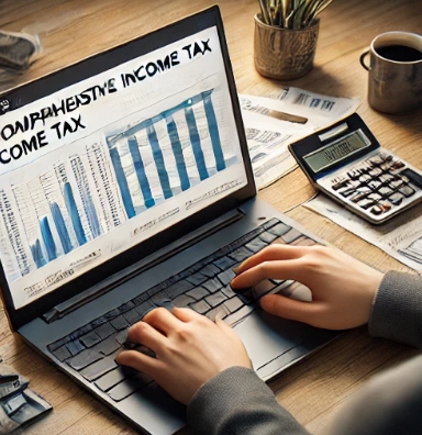 노트북으로 업무 보고 있는 모습