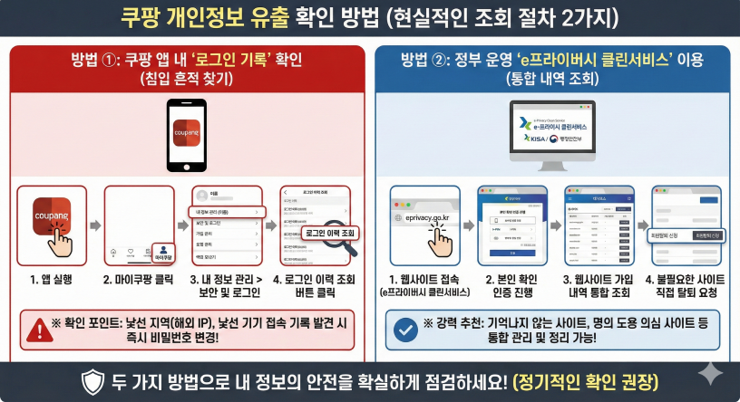 쿠팡 개인정보 유출 확인 방법 (현실적인 조회 절차 2가지)