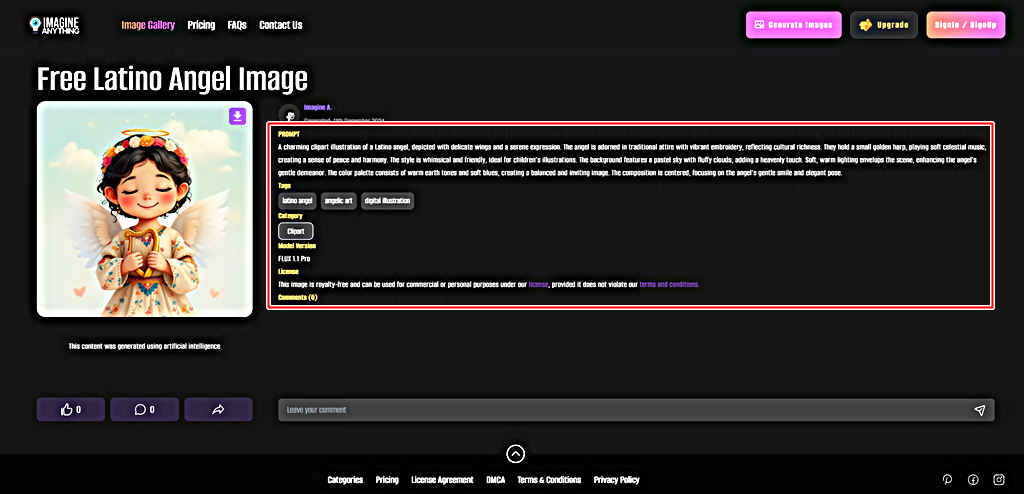 Imagine Anything AI 공개된 프롬프트와 모델 활용