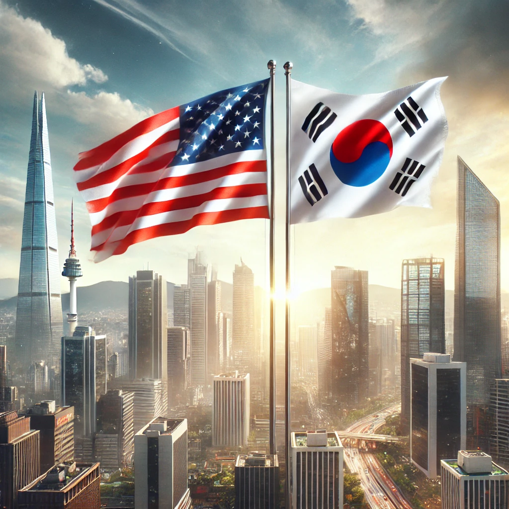 미국과 한국 국기